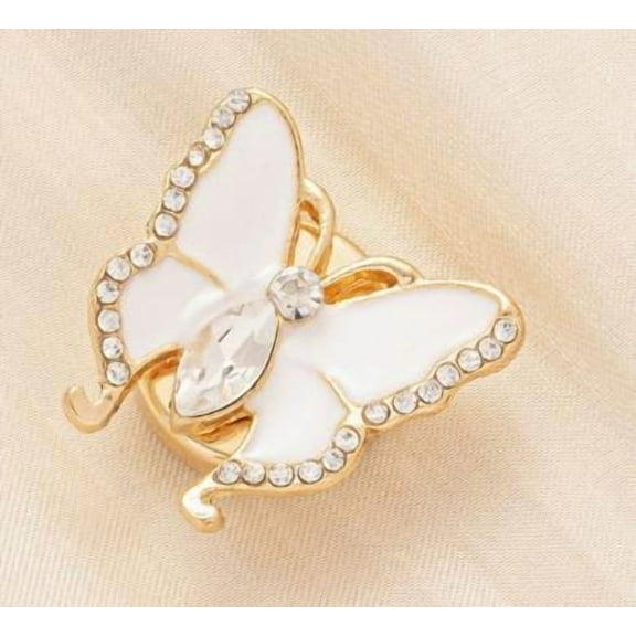 MRLESS 2pcs Women's Butterfly Cufflinks with Rhinestone Alloy Shirt Cuff Links for Bridal Cuffs Wedding Party Accessories Sparkling Crystal Button Covers
