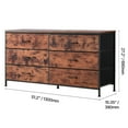 thumbnail image 2 of KFFKFF 6-Drawer Chest, High Dresser Organizer, Television Console with Space, Wardrobe Storage Units featuring Robust Metal Structure, Cloth Storage Stack for Bedroom, Wardrobe, Vintage Brown, 2 of 9