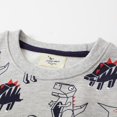 thumbnail image 4 of Esaierr Kids Boys Pullover Sweatshirt Long Sleeve Gray Dinosaur Print Cotton Crew Neck Sport Sweatsuit Tops for Toddler 2-7t Fall Outwear, 4 of 6