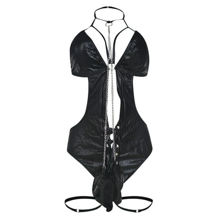 Pzocapte Women Lingerie Exotic Dancewear Lingerie For Women Size Lace Suits Women Patent Leather Bracelets High Waist Crotchless Lingerie For Women Lingerie For Women Crotchless Night Gowns Women Sex