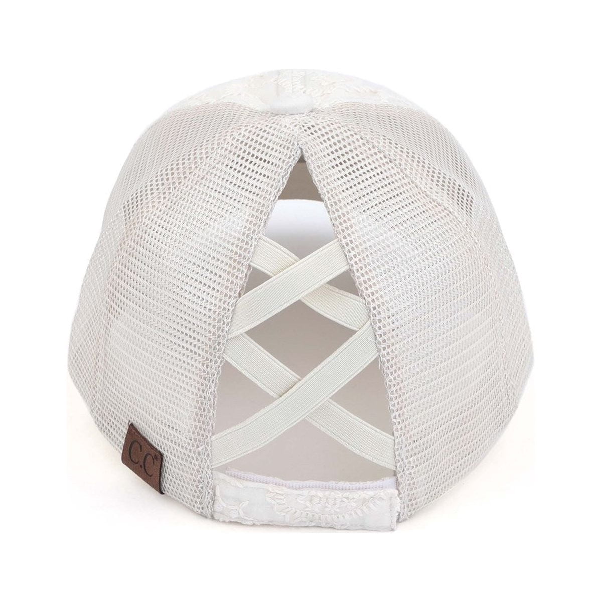 CC Paisley Criss-Cross Elastic Back Women's Ponytail Dad Cap Hat
