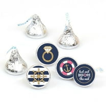 Big Dot of Happiness Last Sail Before the Veil - Nautical Bachelorette Party Round Candy Sticker Favors - Labels Fits Chocolate Candy (1 Sheet of 108)