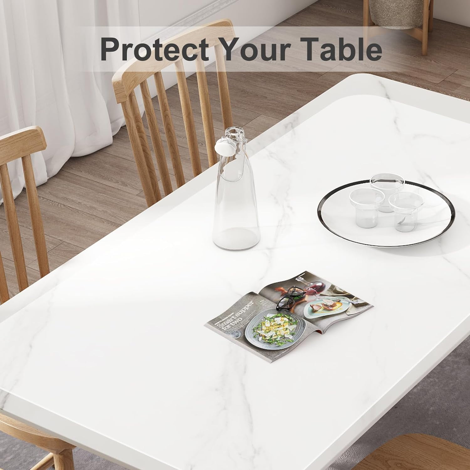 Silicone Mats for Kitchen Counter,  47.24"x 23.62" Extra Large Silicone Countertop Protector, Non-slip Heat Resistant Mats for Countertop, Shipped Rolled Up, No Creases, White Translucent