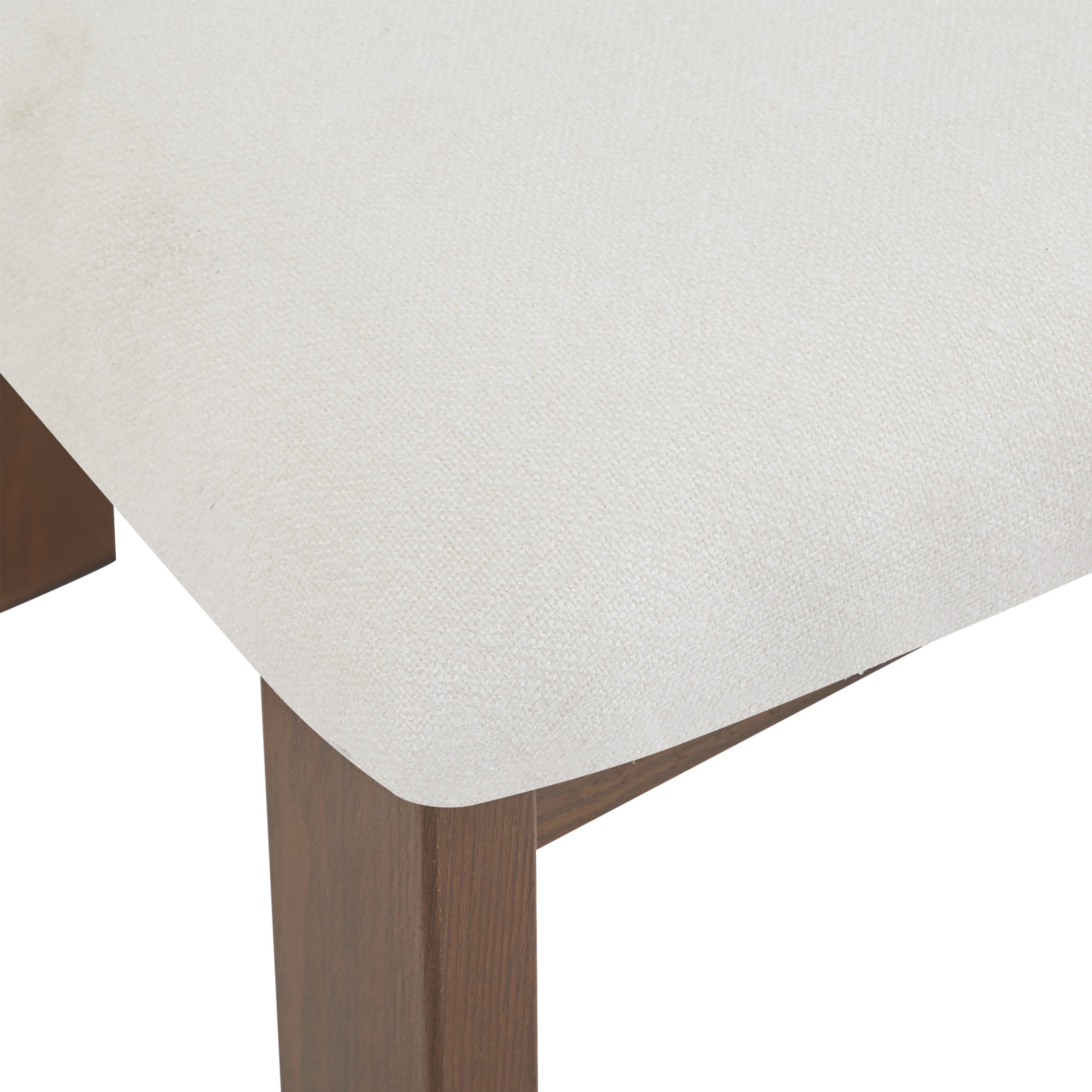 Simplicity Armless Dining Chairs with U-Shaped Seats & Metal Legs, White+Dark Brown, Set of 2