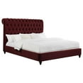 thumbnail image 4 of Pemberly Row Tufted Upholstered Fabric Eastern King Panel Bed in Wine Red, 4 of 10