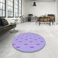 thumbnail image 3 of Ahgly Company Indoor Round Patterned Purple Mimosa Purple Area Rugs, 7' Round, 3 of 6