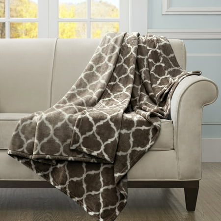 60"x70" Oversized Ogee Throw Blanket Brown