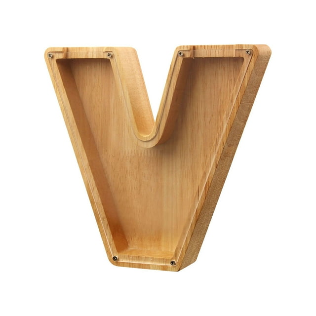 Boîte de Rangement en Bois pour Lettres Anglaises, Verre Transparent