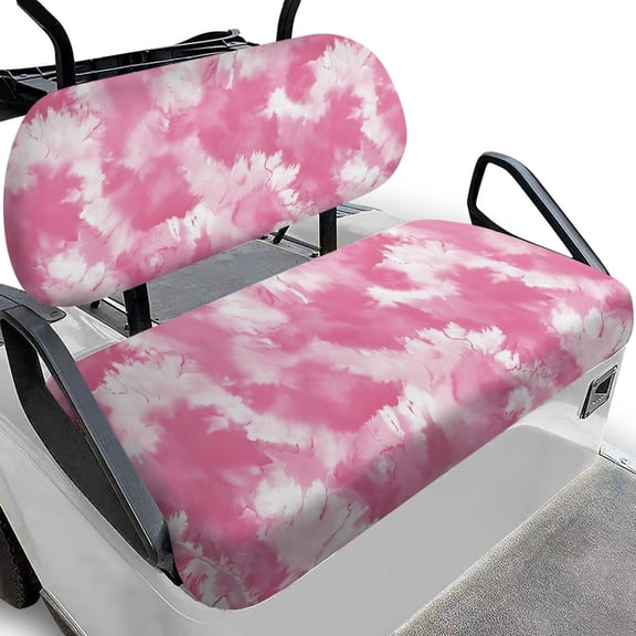 Pzuqiu Pink Tie Dye Pattern Golf Cart Seat All Seasons, Breathable, Suitable for Outdoor Sports, Fit for Ezgo