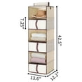 thumbnail image 4 of Foldable Hanging Closet Organizer with Drawers, 6-Shelf, Natural, Polyester Canvas, 13.60 x 12.20 x 42.50 inches, 4 of 8