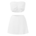 thumbnail image 5 of HXWCHs Women's off The Shoulder Summer Skirt Suit Set Elegant formal and Casual Two Piece Outfit for Evening Party S White, 5 of 7