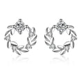 thumbnail image 1 of Pendientes De Hojas Para Mujer - Joyería De Moda Hipoalergénica Con Forma De Círculo De Circón, Encanto Ligero Minimalista, 1 of 6