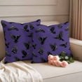 thumbnail image 2 of Halloween Outdoor Waterproof Pillow Covers, Purple Black Animal Crow Fall Holiday Decorative Square Throw Pillowcase Sofa Cushion Sham for Patio/Couch/Chair, 26"x26" 2 Pack, 2 of 8