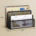 thumbnail image 2 of Mail Organizer for Desk, 3-Slot Mesh Metal Mail Holder countertop, Letter Holder, Office Desktop Envelope and Document Storage Rack (Black), 2 of 12