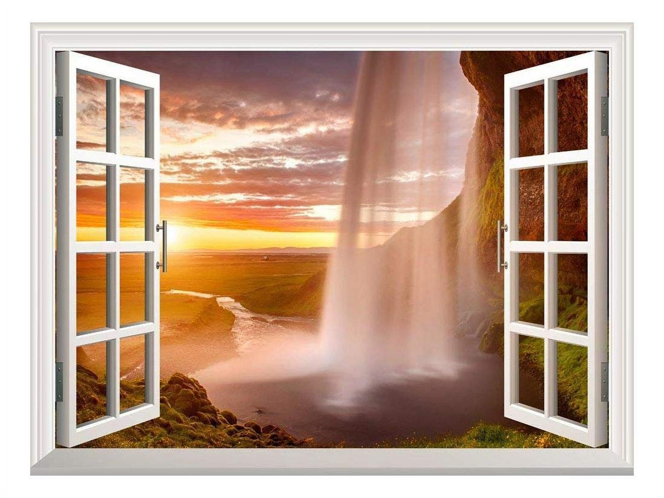 Wall Mural 24"x32" Majestic Seascape at SunsetWindow View Wall Decor 