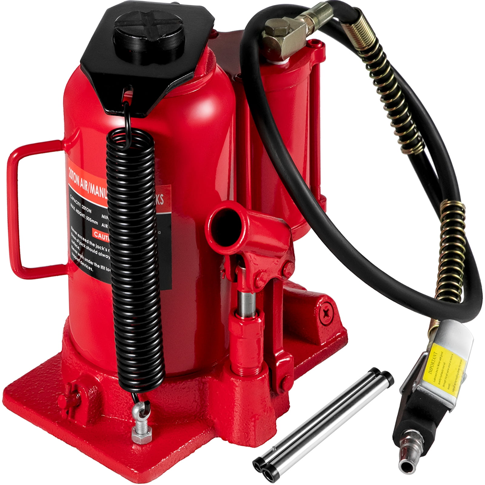 VEVOR Air Hydraulic Bottle Jack 20ton Bottle Jack Red Air Jack Heavy