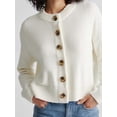 thumbnail image 4 of LMLYSoH Women's Crew Neck Knit Cardigan Basic Long Sleeve Solid Color Button Down Sweater Outwear, 4 of 9