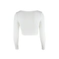 thumbnail image 6 of Gureui Women Girls Long Sleeve Ribbed Henley T-Shirt Sexy Low Cut Zipper Solid Slim Fit Asymmetrical Hem Crop Tops Streetwear, 6 of 8