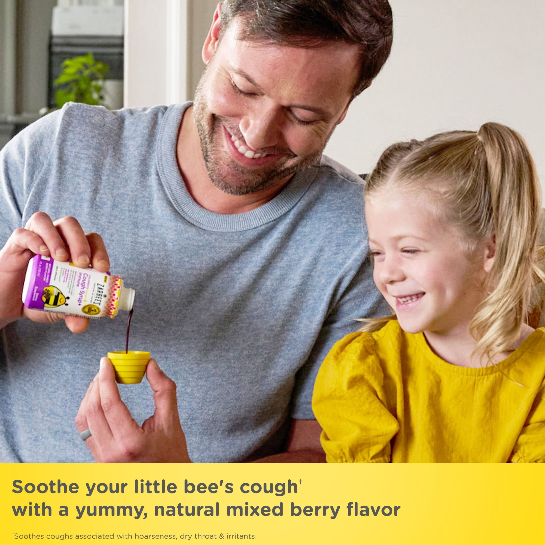 (4 pack) Zarbee's Children's Day Honey Cough Syrup + Immune, Berry, 4 fl. oz