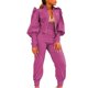 thumbnail image 1 of Gibobby Conjunto de Pantalones para Mujer Conjunto de dos piezas de pantalones de manga larga y cintura alta con cremallera y manga de burbuja de Color sólido(Rosa caliente,G), 1 of 5
