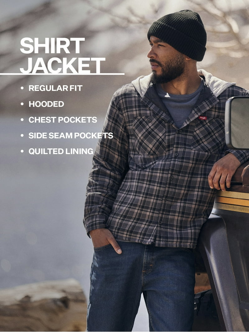 formal shirt jacket with hood