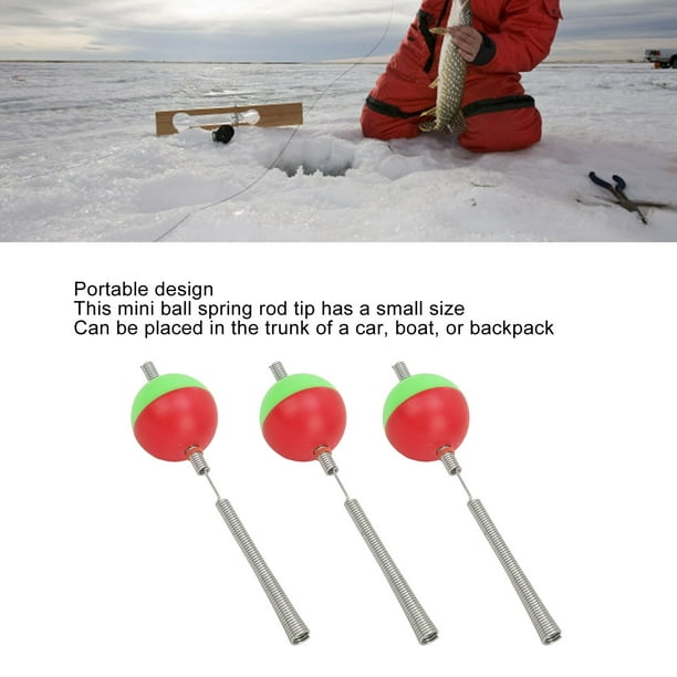 Ice 10Pcs Ice Fishing Rod Tip Flexible Waterproof Ice Fishing Pole Spring  Ball Tip With Ball Spring Indicator Winter Outdoor Fishing Gear Accessories
