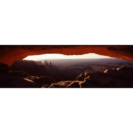 Natural arch at sunrise Mesa Arch Canyonlands National Park Utah USA Poster