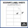 thumbnail image 2 of EcoSwift Brand Premium Self Adhesive Shipping Labels for Laser & Inkjet Printers, 2 in. x 4 in., 10 UP, White, Pack of 250 Labels, 25 sheets, 2 of 5
