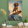 thumbnail image 2 of Dachshund Dog Playing Surfboard Stretched Canvas Size 8x12 – Sports Dog, Perfect for Animal Lovers, Dachshund Dog Canvas, Surfboard Canvas Size Wall Art, 2 of 5