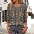 thumbnail image 2 of GEWSEY Boho Tops for Women 2025 3/4 Length Sleeve Tunic Tops Casual V Neck Shirts Basic Tees Business Work Blouses Fall Clothes (Dark Gray, L), 2 of 5