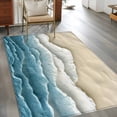thumbnail image 3 of Abstract Beach Waves Washable Area Rugs 2.7'x5', Watercolor Blue Ocean Sand Low Pile Throw Living Room Rug Non-Slip Sturdy Edge Binding Carpet for Indoor Entryway Bedside Kitchen, 3 of 9