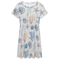 thumbnail image 3 of Nautical Ocean Starfish Shell Conch Summer Dress Summer Street Style Dresses Female Short Sleeve Printed Sundress, 3 of 7