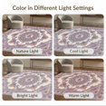 thumbnail image 7 of ODIKA 8'x10' Washable Area Rug Purple Blooms Delicate Motif Surrounded Botanical Tasseled Beige for Dining Room, Large Office, Lounge, Non-Slip Chair-Friendly Mat, 7 of 7