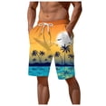 thumbnail image 3 of XINPING Men Plus Size Beach Shirt Casual Palm Tree Print Quick-Dry Patriotic Swimming Trunks with Pockets Stretch Fabric Mens Summer Clothes, 3 of 5