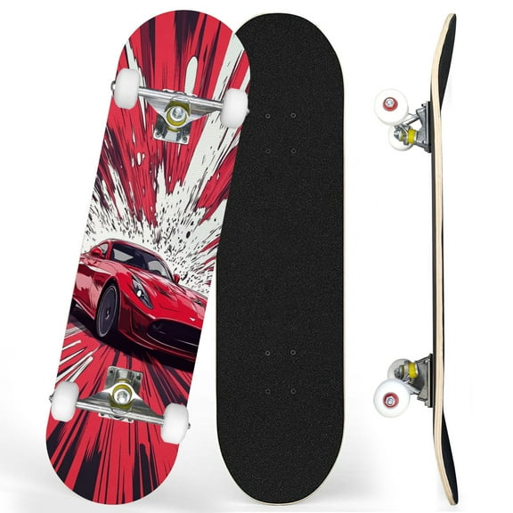 Complete Skateboards for Beginners,7 Layer Canadian Maple Double Kick Deck,31''Pro Cruiser Japanese skate Board