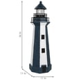 thumbnail image 3 of Sunnydaze Outdoor Backyard Garden Nautical Lighthouse Solar LED Pathlight Statue Figurine - 36" - Blue Stripe, 3 of 10