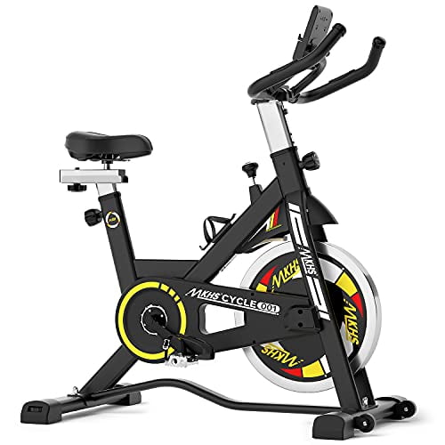 MKHS Indoor Cycling Bike with Monitor Screen Magnetic Resistance Adjustable Flywheel Stationary Bike Exercising for Home Gym Training Cardio Workout Machine Fitness Bikes Exercise Bike