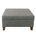 thumbnail image 2 of Leo Square Storage Ottoman, Textured Slate Gray, Dark Brown, 32 Inch, 2 of 3