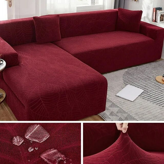 Waterproof Sofa Covers 1/2/3/4 Seats Jacquard Solid Couch Cover L Shaped Sofa Cover Protector Bench Covers