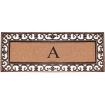 A1 Home Collections Outdoor Paisley Monogrammed A Doormat, Bronze/Black, 47.25 in x 17.71 in