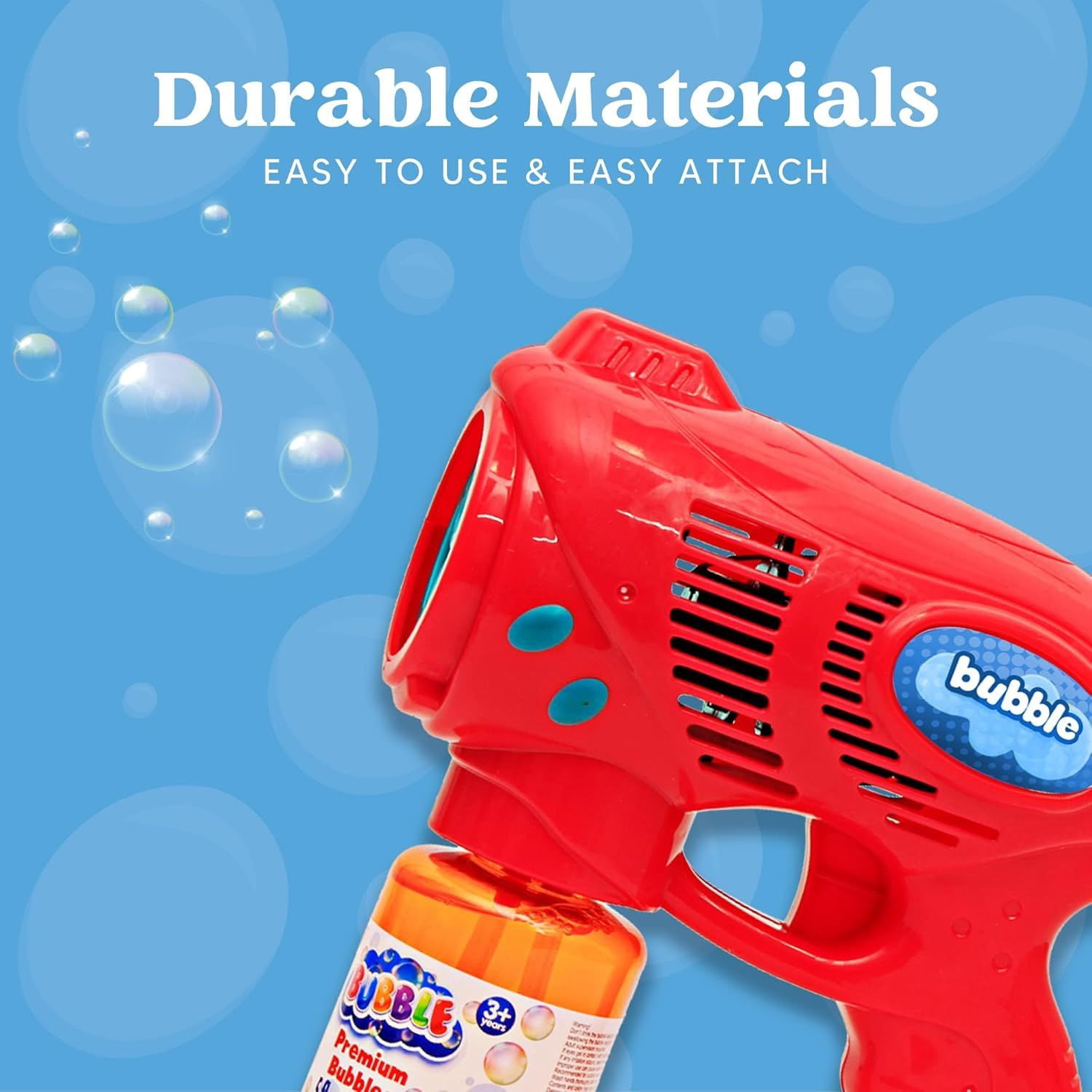 2 Kids Bubble Gun with 2 Bottles Refill Solution, Bubble Machine Gun for Toddlers 1-3 Kids 4-8, Party Favors, Summer Toy, Outdoors, Easter, Birthday Gift