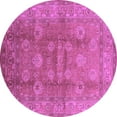 thumbnail image 1 of Ahgly Company Indoor Round Oriental Purple Traditional Area Rugs, 7' Round, 1 of 4