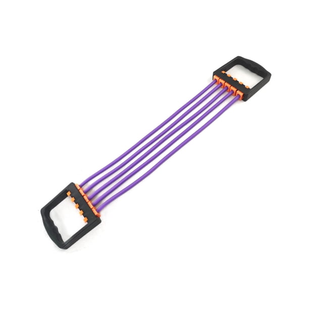 Sonducket Expansor de pecho, extractor de músculos, banda elástica, ejercitador de pecho, equipo de Fitness fino, práctico, 5 suministros de Accesorios para máquinas de ejercicios Púrpura