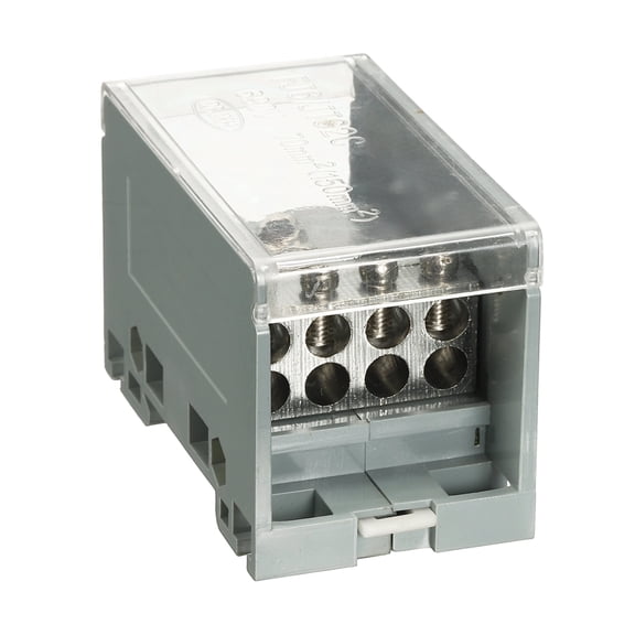Uxcell 1 in 8 Out Rail Terminal Blocks, 690V 400A Connectors Power Distribution Block with Flame-Retardant Housing 1.73In Width