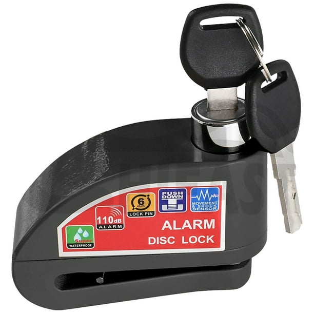 Cerradura Antirrobo Seguridad para Bicicleta Candado Disco Con Alarma 2 Llaves Motocicleta Y Scooter