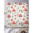 thumbnail image 2 of Mushroom Sheer Curtains 96 Inch Length 2 Panels Set, Red Green Summer Botanical Butterfly Voile Window Treatment Semi Sheer Long Curtains Drapes for Bedroom/Living Room/Kitchen 52"x96"x2, 2 of 7