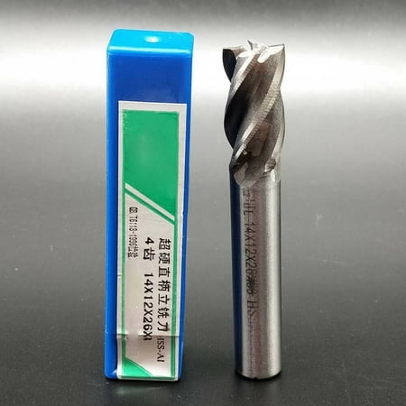 

RANMEI 14mm 4Flute HSS & Aluminium End Mill Cutter CNC( 14×12×26×83mm×4F )
