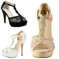 thumbnail image 2 of Top Moda HY-5 Ankle Buckle T-Strap Peep Toe Stiletto Shoes, 2 of 5