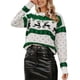 thumbnail image 1 of Suéter de Cuello Redondo y Larga para Mujer, Estilo Navideño, Informal, para Fiestas Verde S, 1 of 8