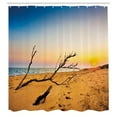 thumbnail image 3 of Ambesonne Scenery Shower Curtain, Sunrise at a Sea Shore, 69"Wx84"L, Blue and Sand Brown, 3 of 5
